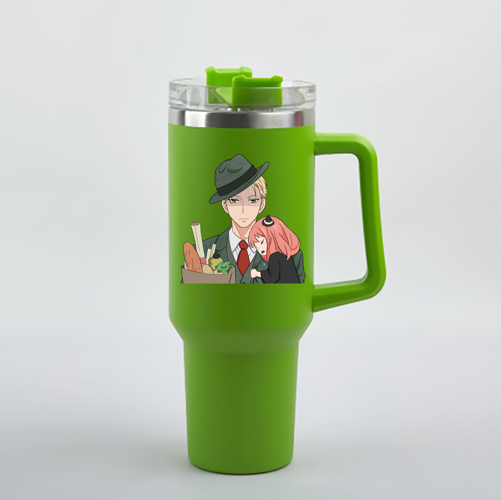 （画像用） SPY×FAMILY间谍家家酒 1200mL車用タンブラー - クリスタルステッカー（プラスチックストロー付き）